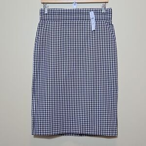 Ann Taylor Checkered Midi Pencil Skirt Size 8 Tall NWT